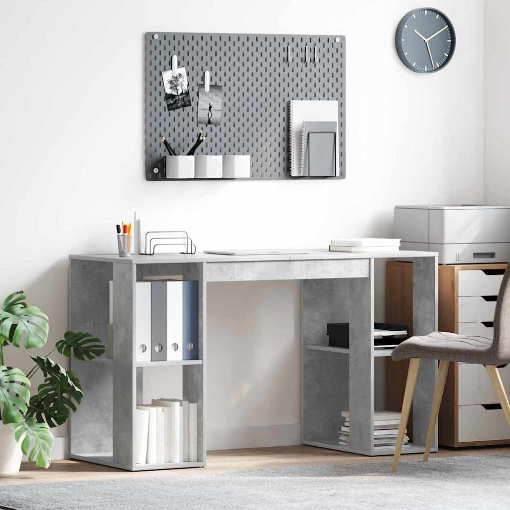 Desk Concrete Grey Engineered Wood 130 x 50.5 x 75 cm