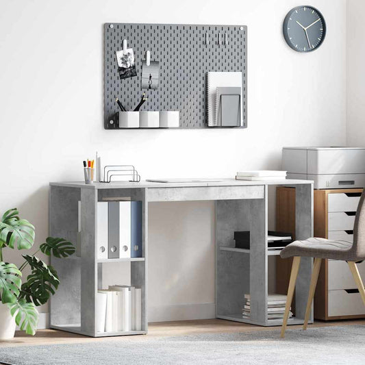 Desk Concrete Grey Engineered Wood 130 x 50.5 x 75 cm