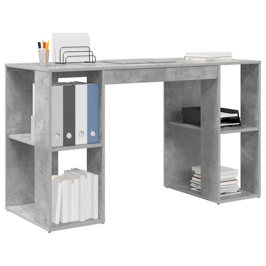 Desk Concrete Grey Engineered Wood 130 x 50.5 x 75 cm