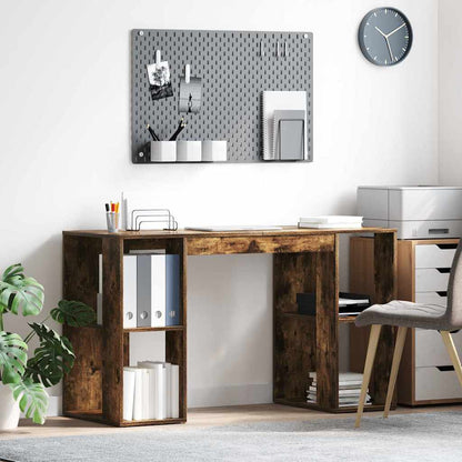 Desk Smoked Oak Engineered Wood 130 x 50.5 x 75 cm