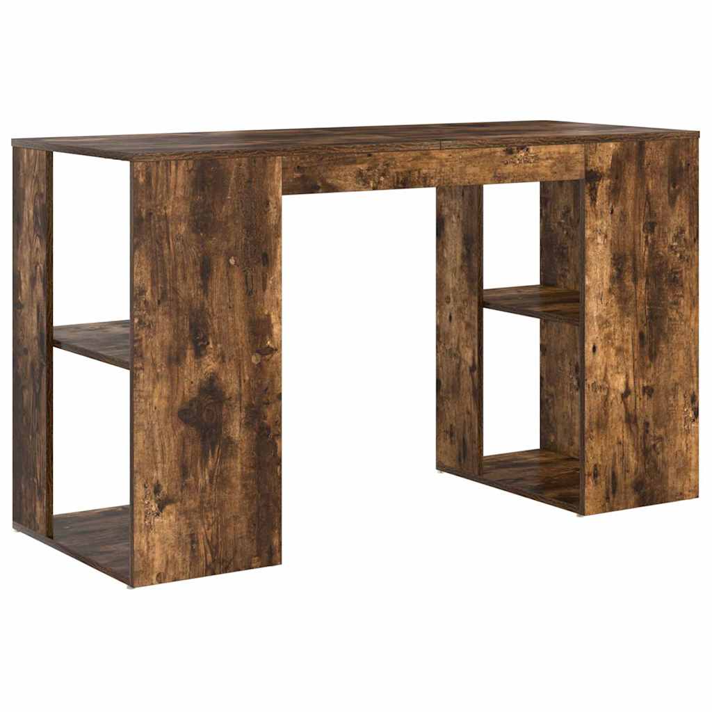 Desk Smoked Oak Engineered Wood 130 x 50.5 x 75 cm