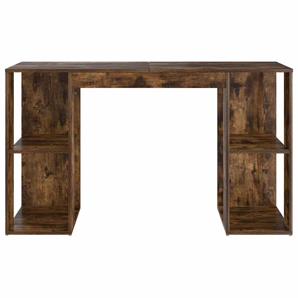 Desk Smoked Oak Engineered Wood 130 x 50.5 x 75 cm