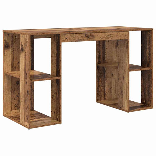 Desk with Shelf Old Wood 130 x 50.5 x 75 cm Engineered Wood