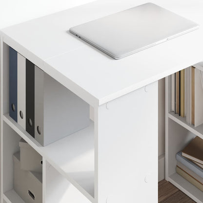 Desk with Shelf White 90 x 50 x 75 cm Engineered Wood