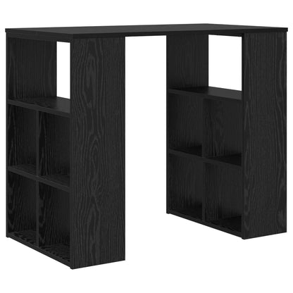 Desk with Shelf Black Oak 90 x 50 x 75 cm Engineered Wood