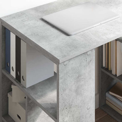 Desk with Shelf Concrete Grey 90 x 50 x 75 cm Engineered Wood