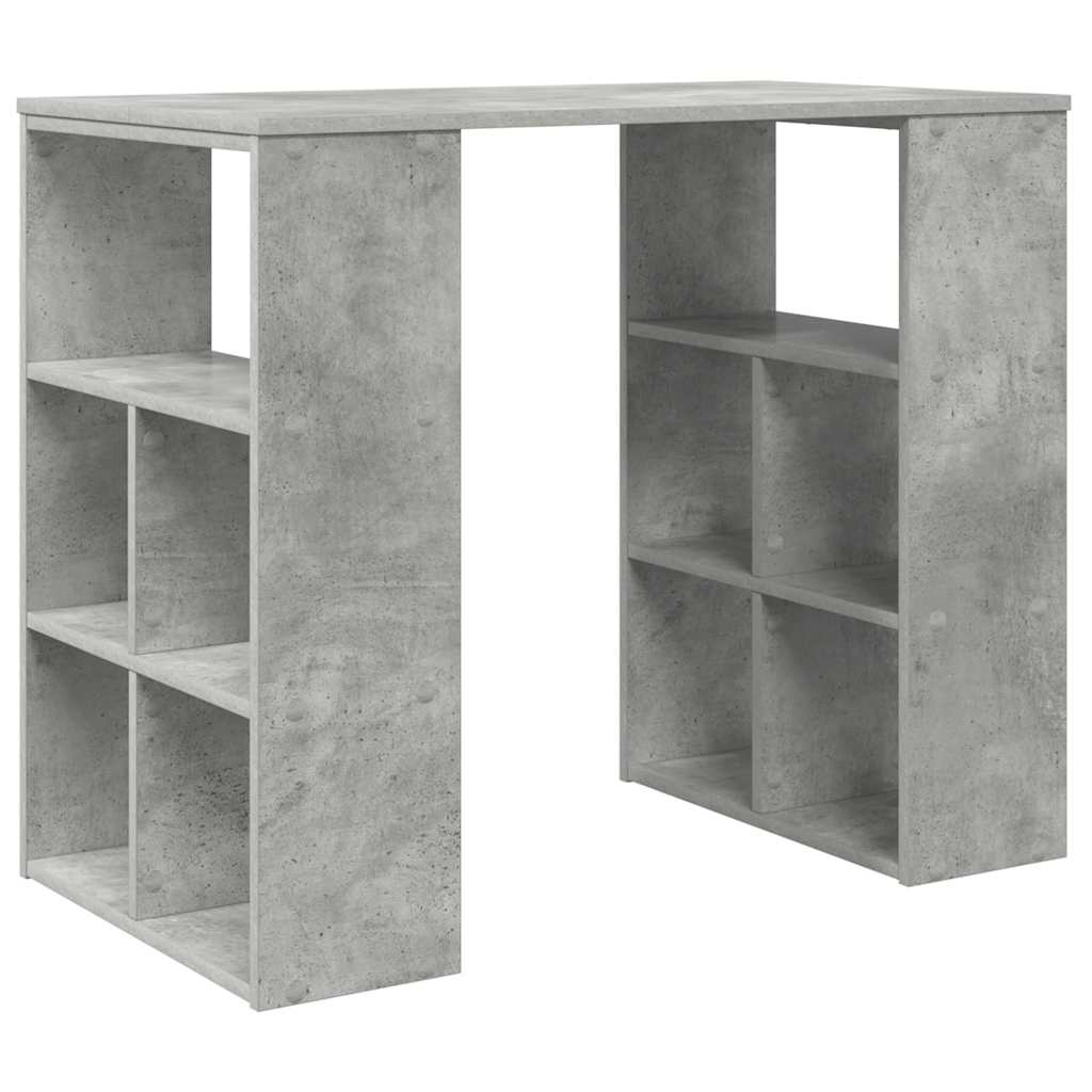 Desk with Shelf Concrete Grey 90 x 50 x 75 cm Engineered Wood