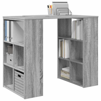 Desk with Shelf Grey Sonoma 90 x 50 x 75 cm Engineered Wood