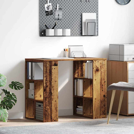 Desk with Shelf Old Wood 90 x 50 x 75 cm Engineered Wood