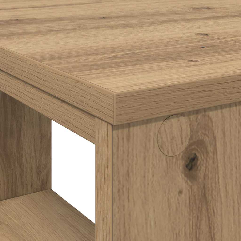 Desk with Shelf Artisan Oak 90 x 50 x 75 cm Engineered Wood