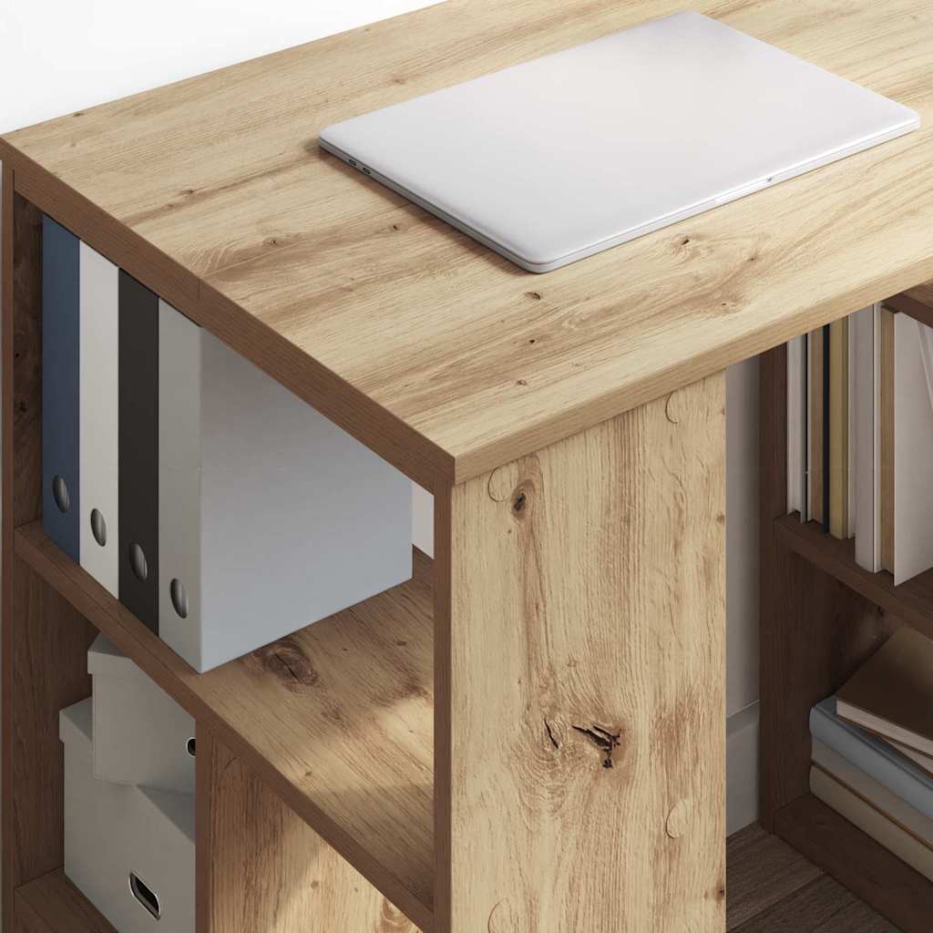 Desk with Shelf Artisan Oak 90 x 50 x 75 cm Engineered Wood
