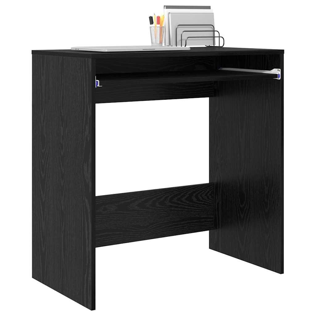 Desk with Drawer Black Oak 77.5 x 43 x 79 cm Engineered Wood