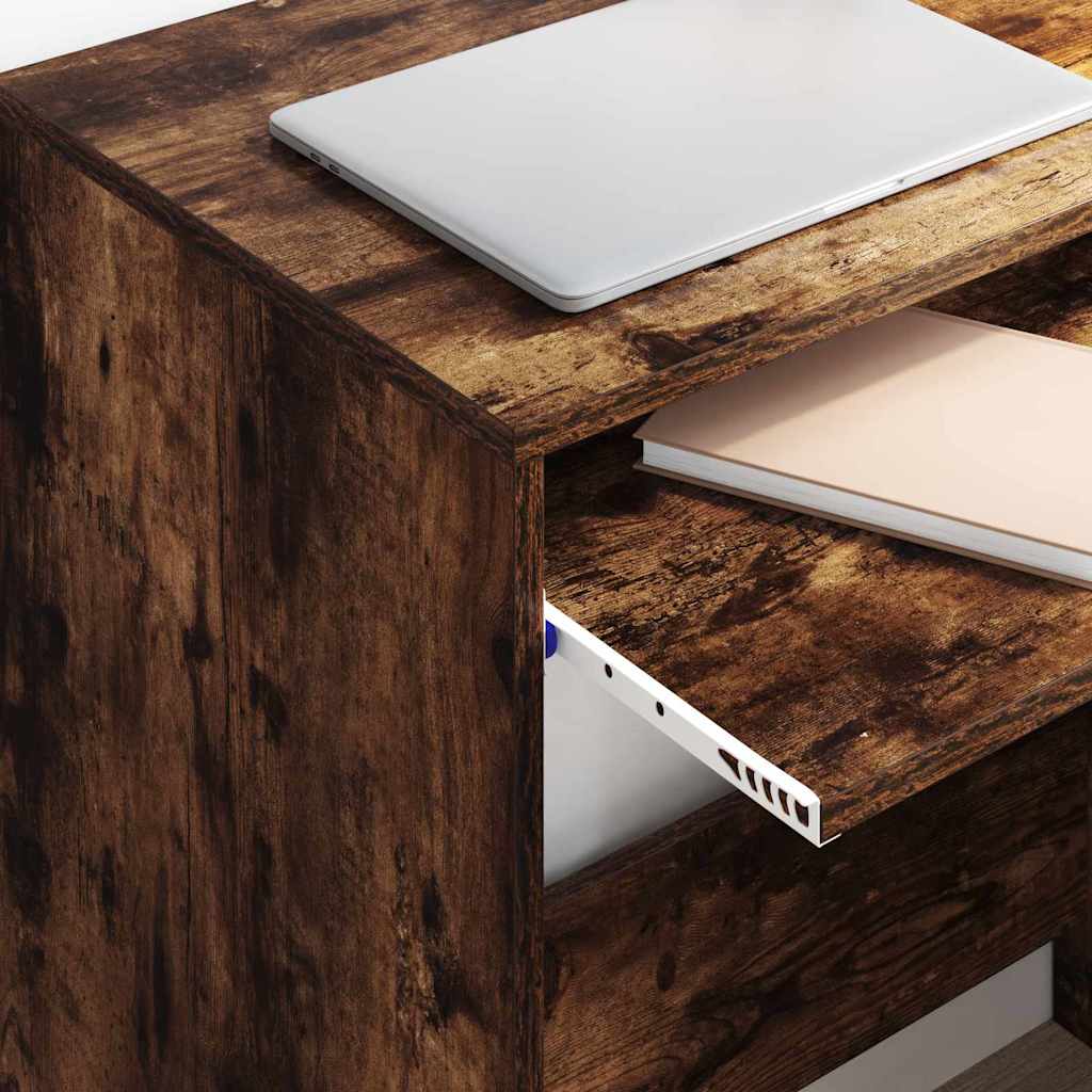 Desk with Drawer Smoked Oak 77.5 x 43 x 79 cm Engineered Wood