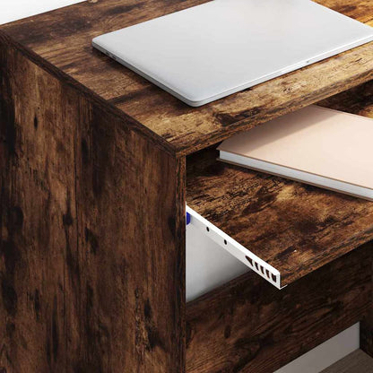 Desk with Drawer Smoked Oak 77.5 x 43 x 79 cm Engineered Wood