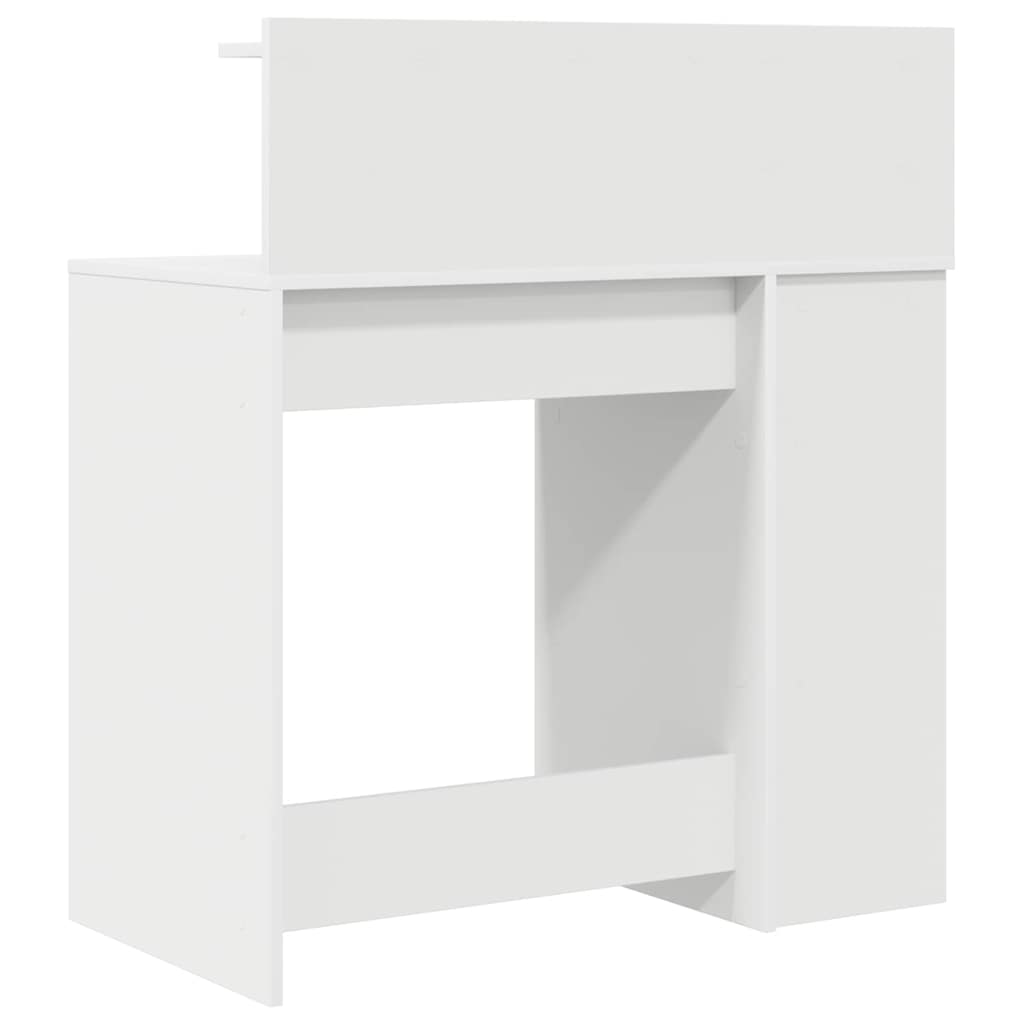 Desk with Shelf White 90 x 48 x 101.5 cm Engineered Wood