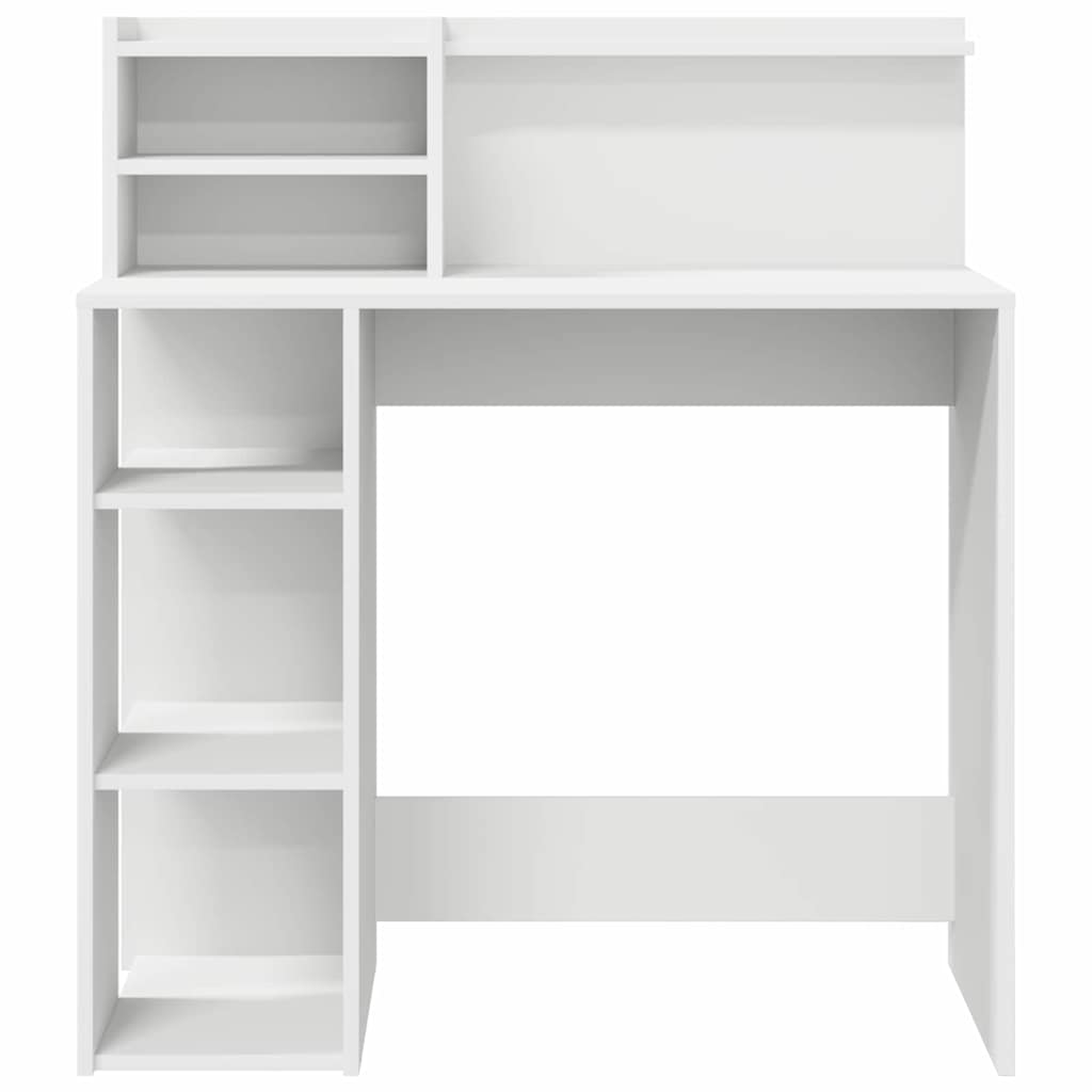 Desk with Shelf White 90 x 48 x 101.5 cm Engineered Wood