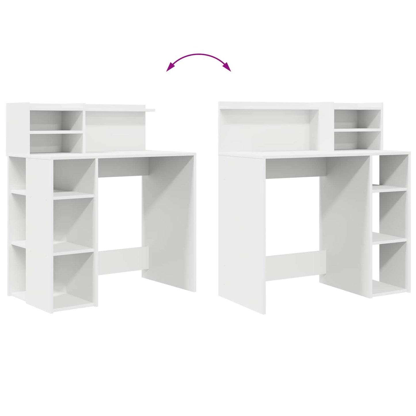 Desk with Shelf White 90 x 48 x 101.5 cm Engineered Wood