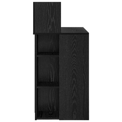 Desk with Shelf Black Oak 90 x 48 x 101.5 cm Engineered Wood