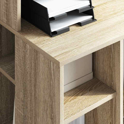Desk with Shelf Sonoma Oak 90 x 48 x 101.5 cm Engineered Wood
