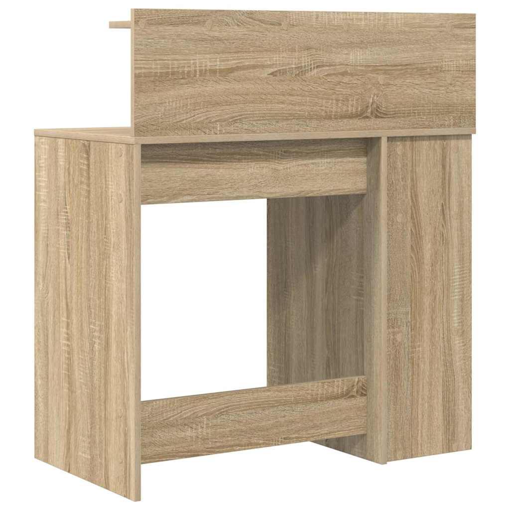 Desk with Shelf Sonoma Oak 90 x 48 x 101.5 cm Engineered Wood