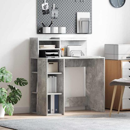 Desk Concrete Grey 90 x 48 x 101.5 cm Engineered Wood
