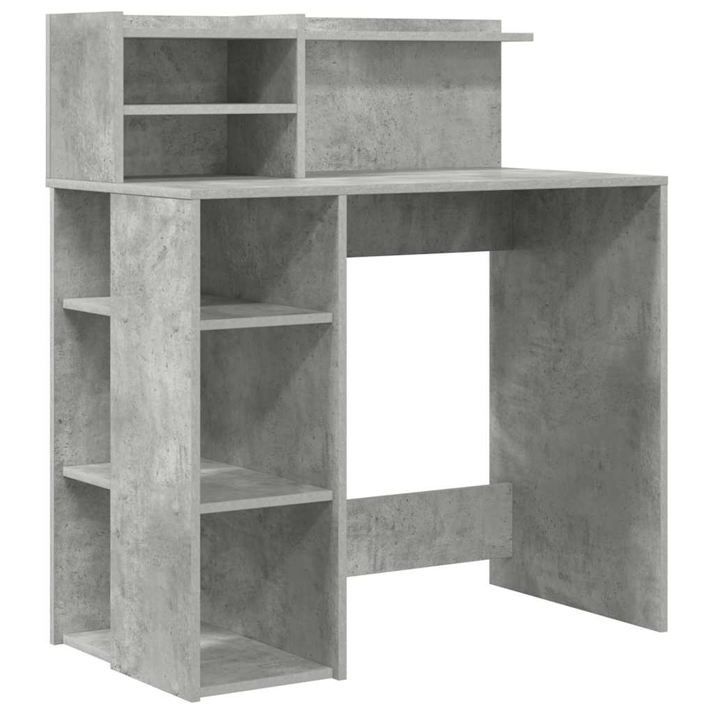 Desk Concrete Grey 90 x 48 x 101.5 cm Engineered Wood