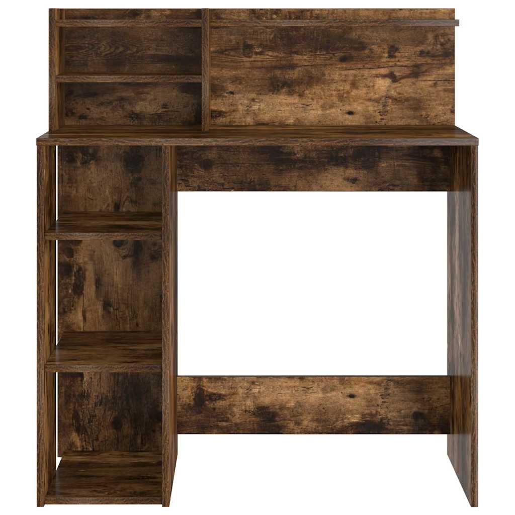 Desk Smoked Oak Engineered Wood 90 x 48 x 101.5 cm