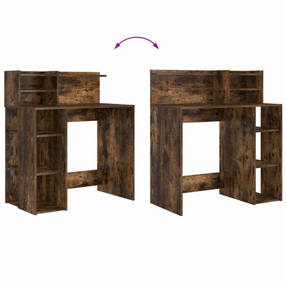 Desk Smoked Oak Engineered Wood 90 x 48 x 101.5 cm