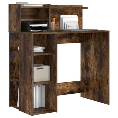 Desk Smoked Oak Engineered Wood 90 x 48 x 101.5 cm