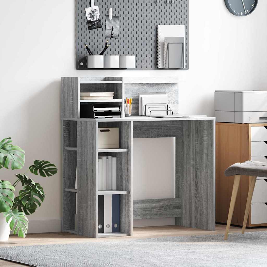 Desk Grey Sonoma Engineered Wood 90 x 48 x 101.5 cm