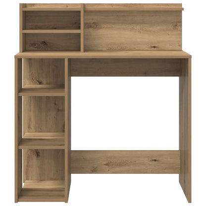 Desk with Shelf Artisan Oak 90 x 48 x 101.5 cm Engineered Wood