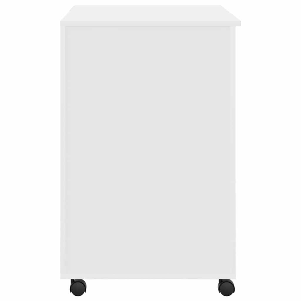 Desk with Wheels White 91 x 50 x 77 cm Engineered Wood
