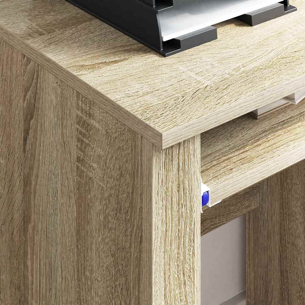 Desk with Wheels Sonoma Oak 91 x 50 x 77 cm Engineered Wood