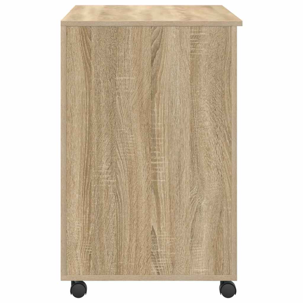 Desk with Wheels Sonoma Oak 91 x 50 x 77 cm Engineered Wood