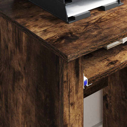 Desk with Wheels Smoked Oak 91 x 50 x 77 cm Engineered Wood