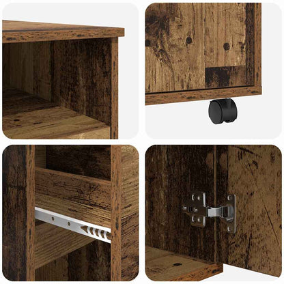 Desk with Wheels Old Wood 91 x 50 x 77 cm Engineered Wood