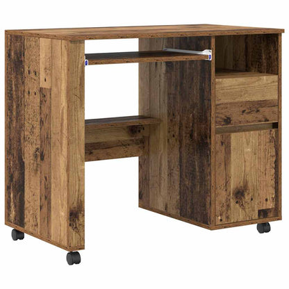 Desk with Wheels Old Wood 91 x 50 x 77 cm Engineered Wood