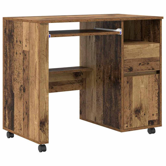 Desk with Wheels Old Wood 91 x 50 x 77 cm Engineered Wood