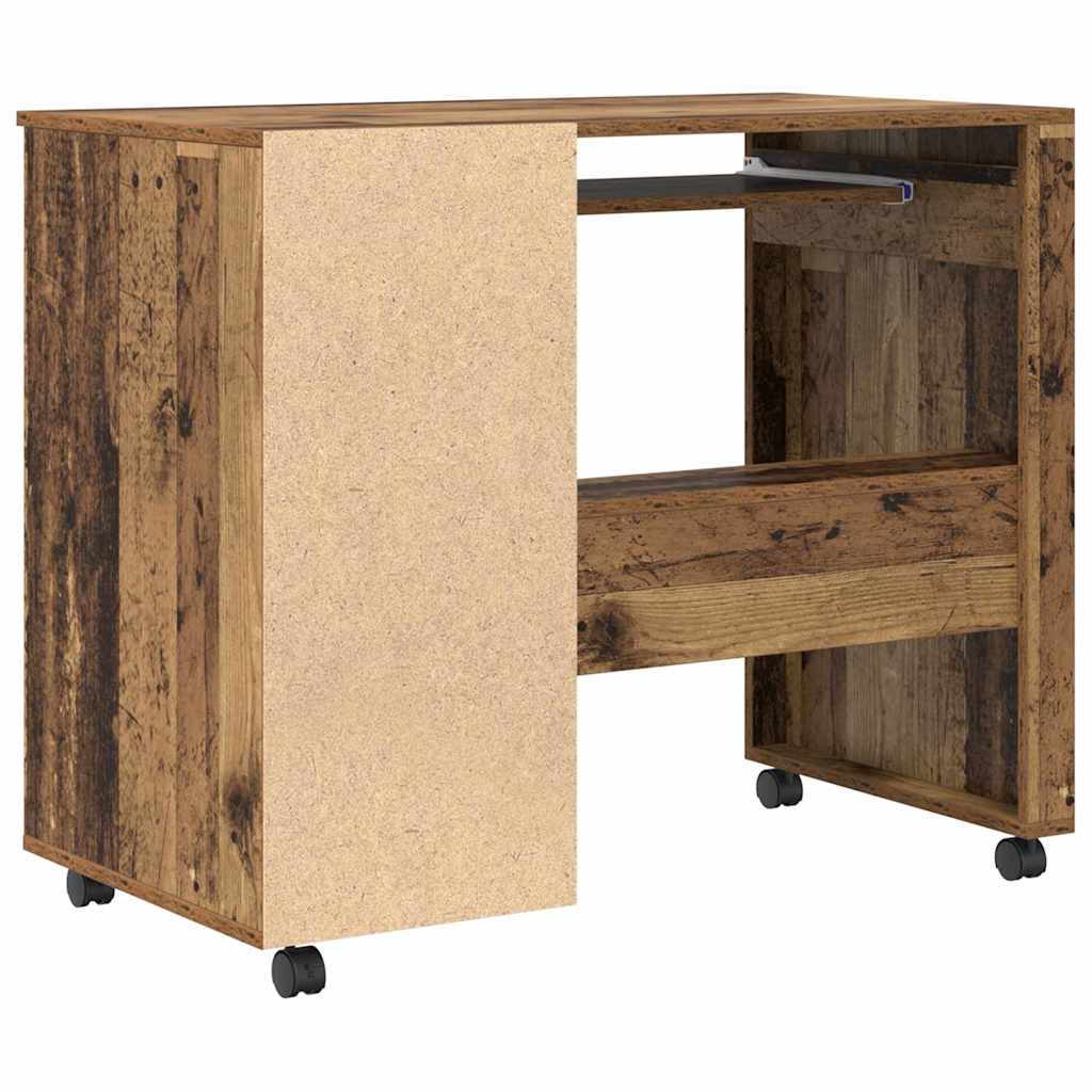 Desk with Wheels Old Wood 91 x 50 x 77 cm Engineered Wood