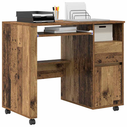 Desk with Wheels Old Wood 91 x 50 x 77 cm Engineered Wood