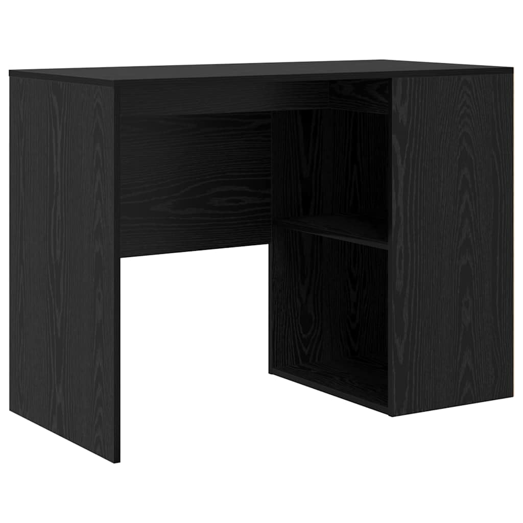 Desk with Shelf Black Oak 102 x 50 x 75 cm Engineered Wood