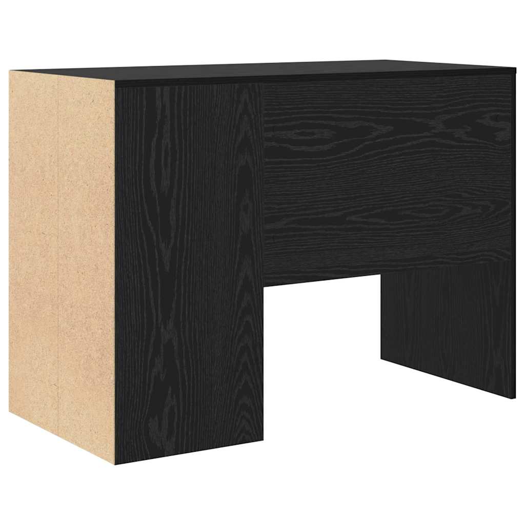 Desk with Shelf Black Oak 102 x 50 x 75 cm Engineered Wood