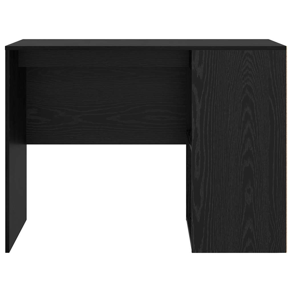 Desk with Shelf Black Oak 102 x 50 x 75 cm Engineered Wood