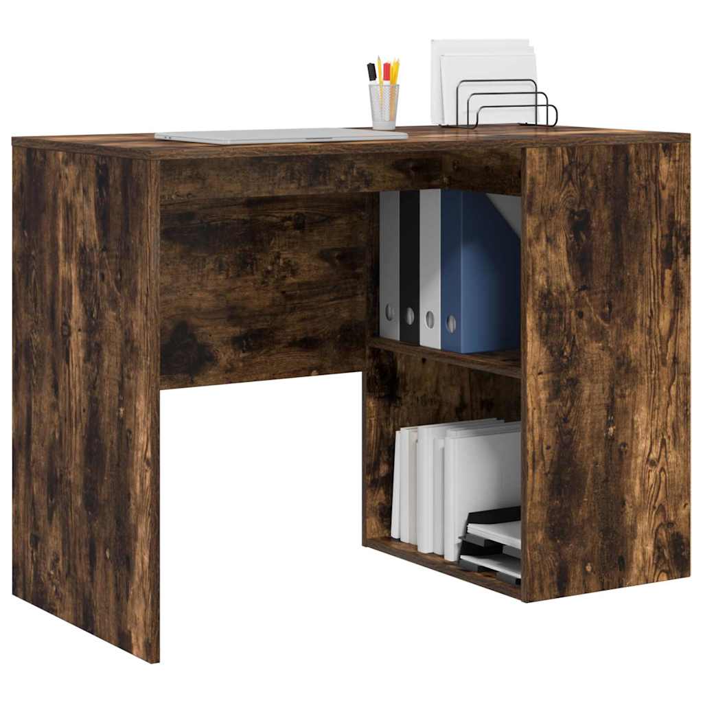 Desk with Shelf Smoked Oak 102 x 50 x 75 cm Engineered Wood