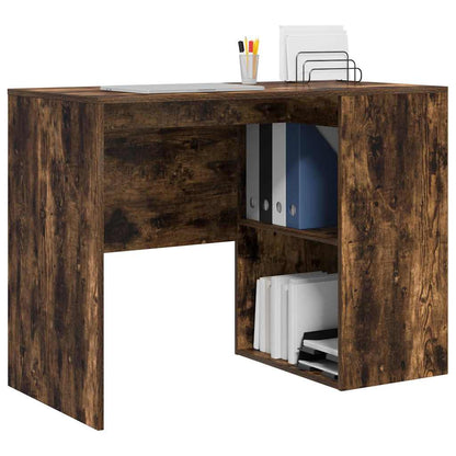 Desk with Shelf Smoked Oak 102 x 50 x 75 cm Engineered Wood