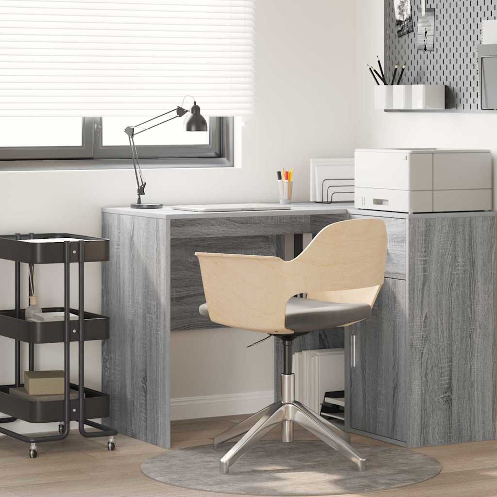 Desk with Shelf Grey Sonoma 102 x 50 x 75 cm Engineered Wood
