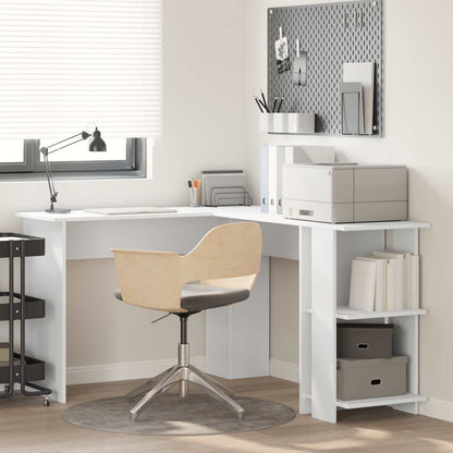 Corner Desk White Engineered Wood 140 x 113.5 x 75 cm