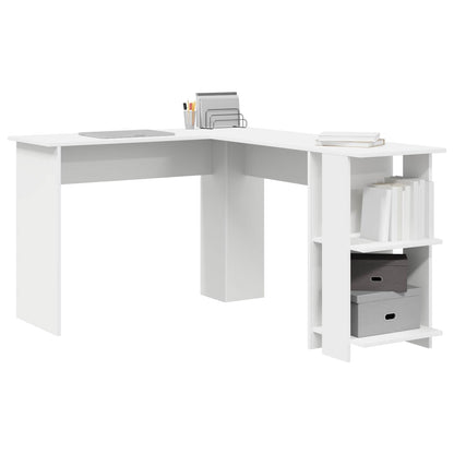 Corner Desk White Engineered Wood 140 x 113.5 x 75 cm