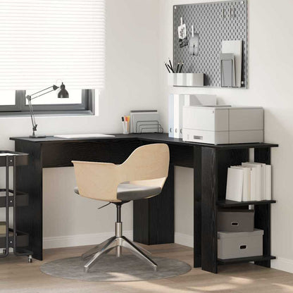 Corner Desk Black Oak Engineered Wood 140 x 113.5 x 75 cm