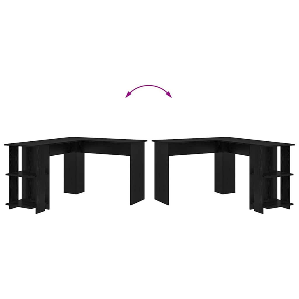 Corner Desk Black Oak Engineered Wood 140 x 113.5 x 75 cm